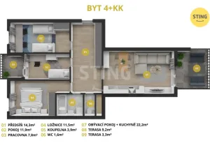 Prodej bytu 3+kk, Praha, Škrábkových, 80 m2