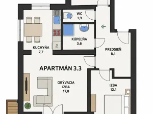 Prodej bytu 3+kk, Ružomberok, Slovensko, Hrabovská dolina, 61 m2