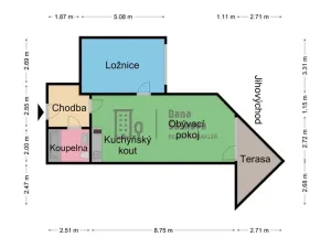 Pronájem bytu 2+kk, Jindřichův Hradec - Jindřichův Hradec II, Nádražní, 58 m2