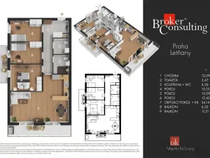 Prodej bytu 4+kk, Praha - Letňany, Škrábkových, 115 m2