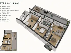 Pronájem bytu 3+kk, Prostějov, Mlýnská, 189 m2