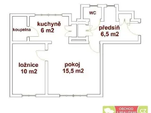 Pronájem bytu 2+kk, Praha, Zikova, 49 m2