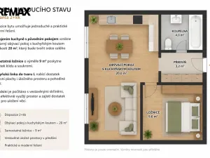 Prodej bytu 1+1, Bystřany, Pražská, 36 m2