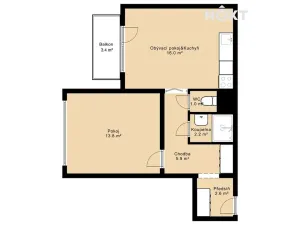 Prodej bytu 2+kk, České Budějovice, V. Volfa, 42 m2