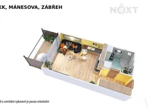 Pronájem bytu 1+kk, Zábřeh, Mánesova, 34 m2