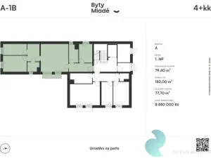 Prodej bytu 4+kk, České Budějovice - České Budějovice 5, 79 m2
