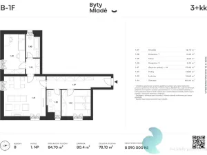 Prodej bytu 3+kk, České Budějovice - České Budějovice 5, 84 m2