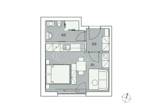 Pronájem bytu 1+kk, Praha - Karlín, Pobřežní, 28 m2