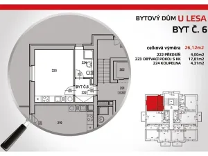 Pronájem bytu 1+kk, České Budějovice - České Budějovice 2, U Lesa, 26 m2