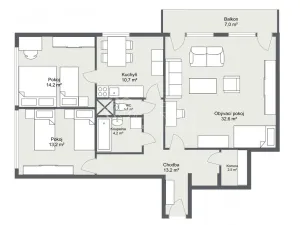 Prodej bytu 3+1, Praha - Michle, V dolině, 92 m2