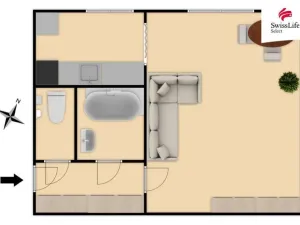 Pronájem bytu 1+1, Praha - Břevnov, Na Petřinách, 38 m2