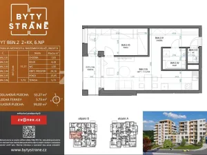 Pronájem bytu 2+kk, Zlín, Nad Stráněmi, 54 m2