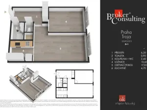 Prodej bytu 2+kk, 43 m2