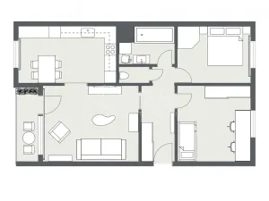 Prodej bytu 3+1, Česká Lípa, Na Jílech, 74 m2