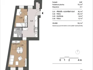 Pronájem bytu 2+1, Brno, Vlhká, 55 m2