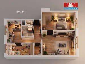 Prodej bytu 3+1, Rovensko pod Troskami, Tyršova, 66 m2