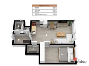 Pronájem bytu 2+kk, Praha - Hodkovičky, Pod lysinami, 41 m2