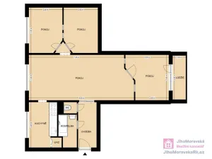 Pronájem bytu 4+1, Hodonín, Cihlářská čtvrť, 77 m2