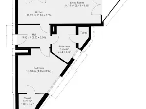 Pronájem bytu 2+kk, Praha - Vršovice, Petrohradská, 60 m2