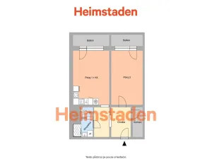 Pronájem bytu 2+kk, Ostrava - Hrabůvka, Provaznická, 46 m2