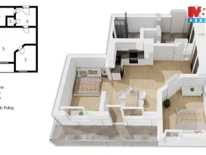 Pronájem bytu 2+kk, Praha, Názovská, 50 m2