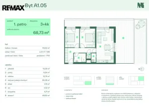 Prodej bytu 3+kk, Zlín, Tyršova, 68 m2