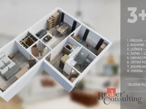 Prodej bytu 3+1, Ivančice, mjr. Nováka, 59 m2