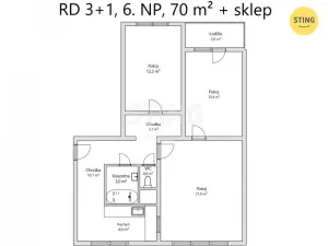 Prodej bytu 3+1, Zlín, Na Honech II, 67 m2