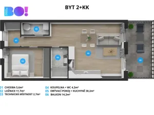 Prodej bytu 2+kk, Soběšovice, 71 m2