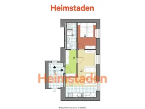 Pronájem bytu 2+kk, Ostrava - Poruba, Budovatelská, 40 m2