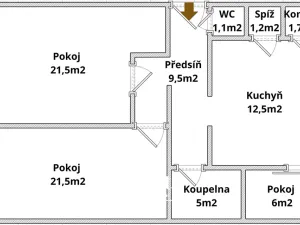 Pronájem bytu 3+1, Brno, Merhautova, 80 m2