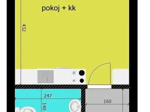 Pronájem bytu 1+kk, Poděbrady, Nerudova, 31 m2