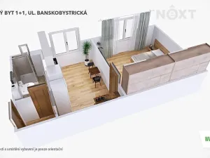 Pronájem bytu 1+1, Šumperk, Banskobystrická, 38 m2