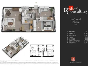 Prodej bytu 3+kk, Lysá nad Labem, Okružní, 67 m2