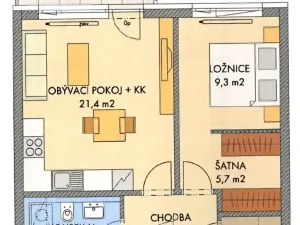 Prodej bytu 2+kk, Praha - Hlubočepy, Hugo Haase, 58 m2