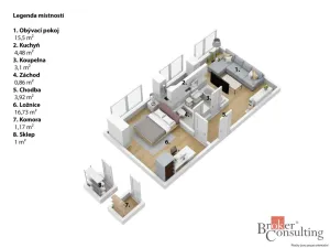 Pronájem bytu 2+kk, Pardubice - Polabiny, kpt. Bartoše, 45 m2