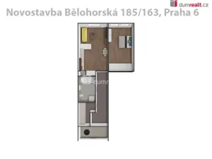 Pronájem bytu 2+kk, Praha - Břevnov, Bělohorská, 60 m2