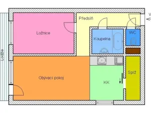 Pronájem bytu 2+kk, Praha - Braník, Vrbova, 52 m2