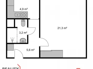 Pronájem bytu 1+1, Jablonec nad Nisou - Mšeno nad Nisou, F. L. Čelakovského, 36 m2