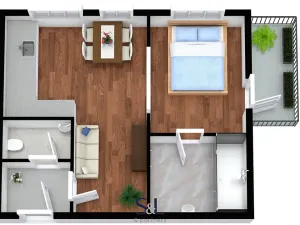Pronájem bytu 2+kk, Liberec, U Nisy, 49 m2