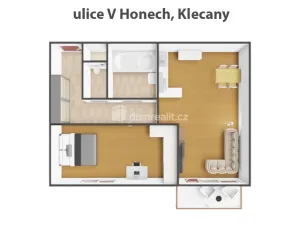 Pronájem bytu 2+kk, Klecany, V Honech, 47 m2