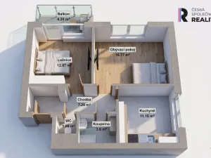 Prodej bytu 2+1, Zlín - Malenovice, Tyršova, 54 m2