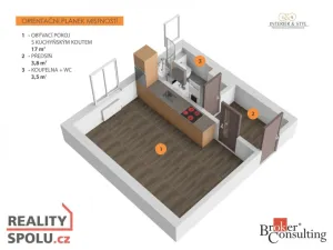 Pronájem bytu 1+kk, Karlovy Vary, Jáchymovská, 27 m2