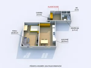 Pronájem bytu 2+kk, Plzeň, Vrchlického, 54 m2