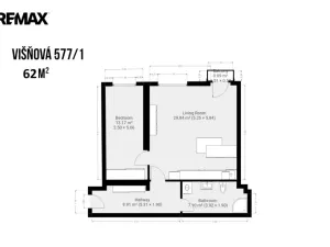 Pronájem bytu 2+kk, Milovice - Mladá, Višňová, 62 m2