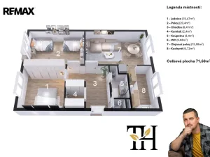 Prodej bytu 3+1, Chotěboř, Severní, 71 m2