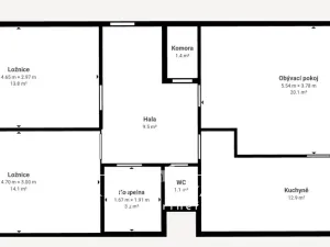 Prodej bytu 3+1, Praha - Chodov, Klapálkova, 76 m2
