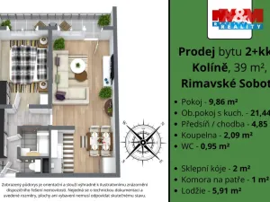 Prodej bytu 2+kk, Kolín - Kolín II, Rimavské Soboty, 39 m2