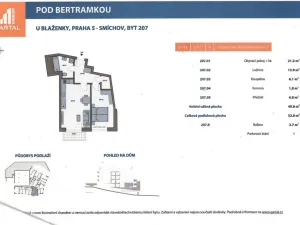 Prodej bytu 2+kk, Praha - Smíchov, U Blaženky, 53 m2