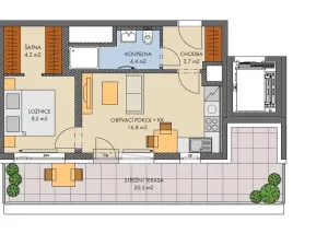 Prodej bytu 2+kk, Praha - Hlubočepy, Gollové, 39 m2